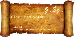 Giczi Szalvátor névjegykártya